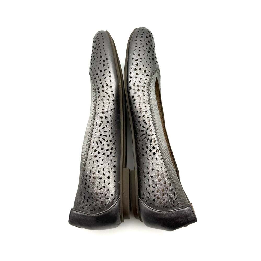 Vionic Robyn Pewter Metallic Perforated Flat 7 - Picture 6 of 12